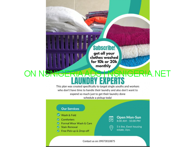 Laundry services In UYO - Call Us For Special Services