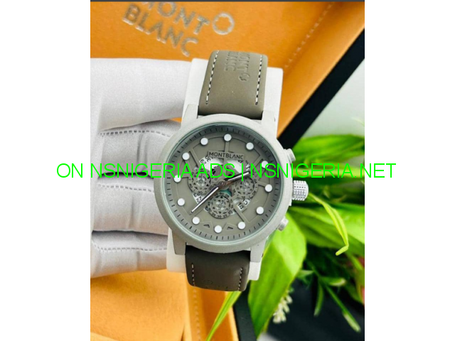 Mont Blanc leather strap watches for sale